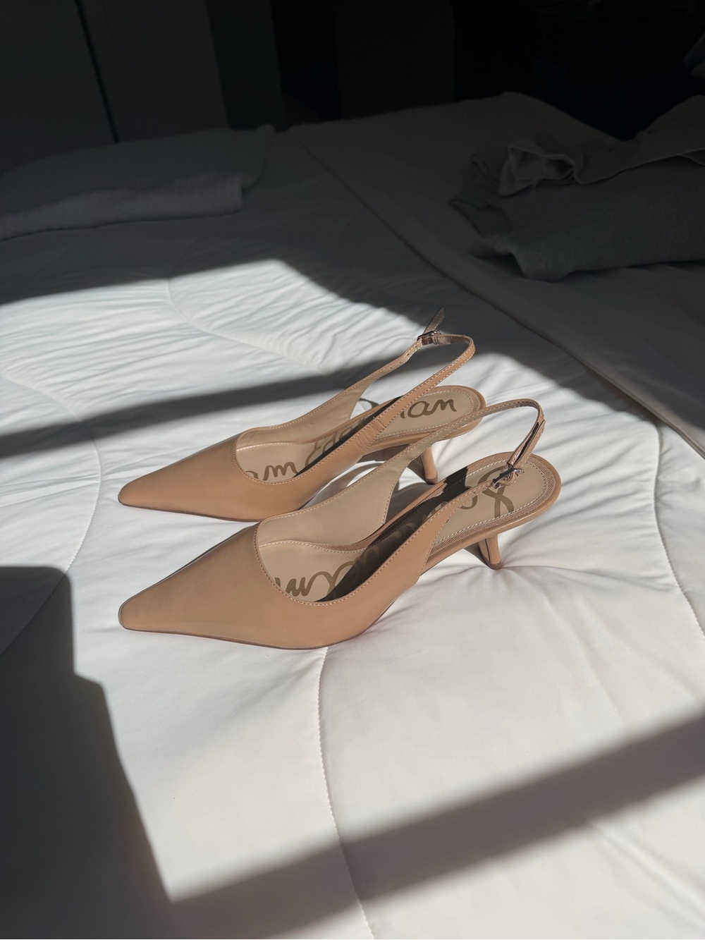 Sam Edelman Bianka Slingback Pump French Sand Leather 8.5 Never Worn - Picture 3 of 8
